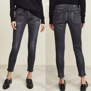 Moussy Vintage Velma Skinny Denim Distressed Black Jeans Size 26